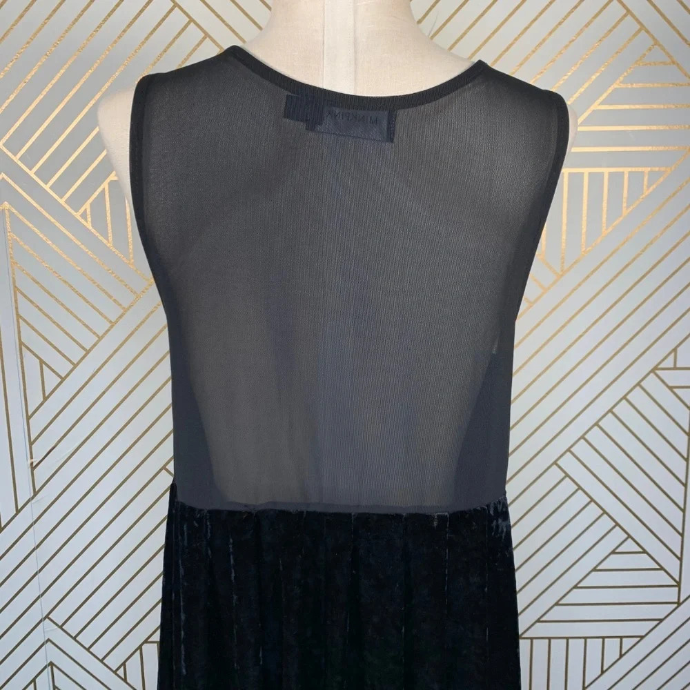 Minkpink Clean Little Black Velvet Dress Sheer - Picture 7 of 8